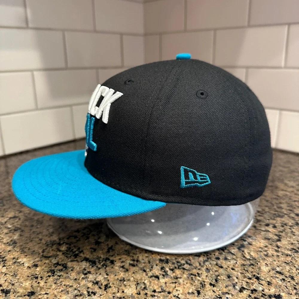 Jacksonville Jaguars Black & Teal NFL Football New Era 59Fifty Cap Hat 7 3/8 - Picture 3 of 8